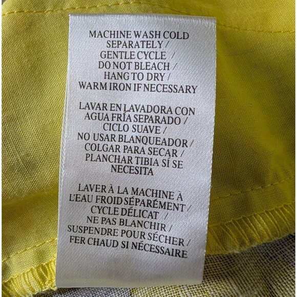 Kut from the Kloth Yellow Floral Linen Shorts Size 8 Pull On Boho 3.5" Inseam - Picture 7 of 9